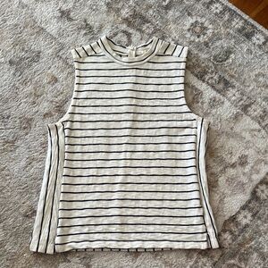 Madewell Striped Sleeveless Top - Black and White size small